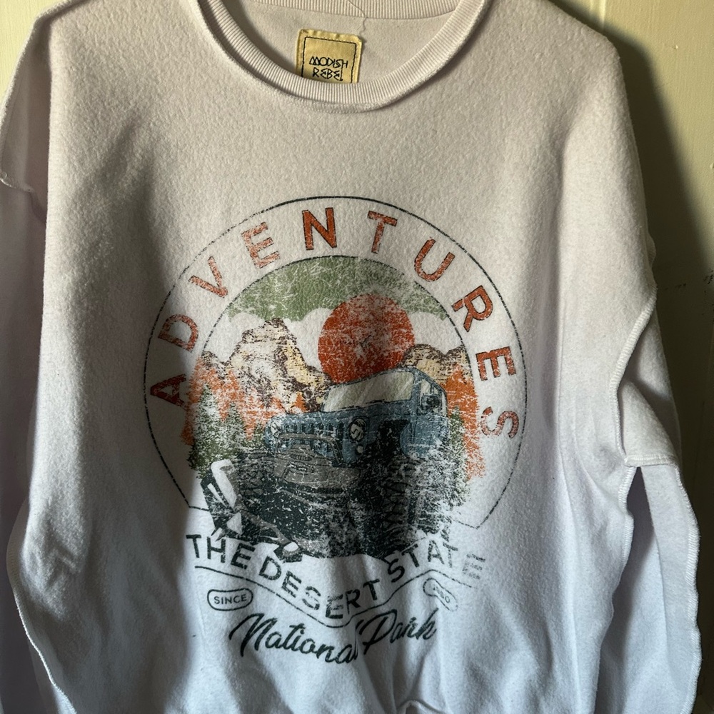Adventures White Sweatshirt
